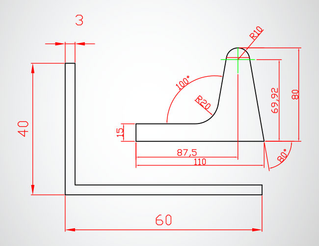 Rubber L profile