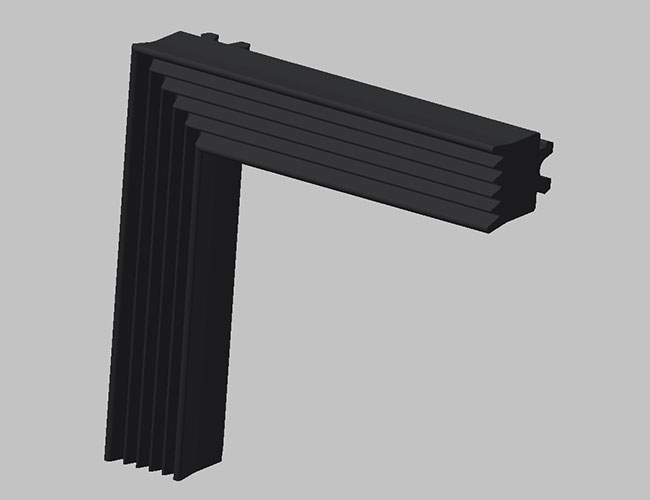 Rubber angled extrusions